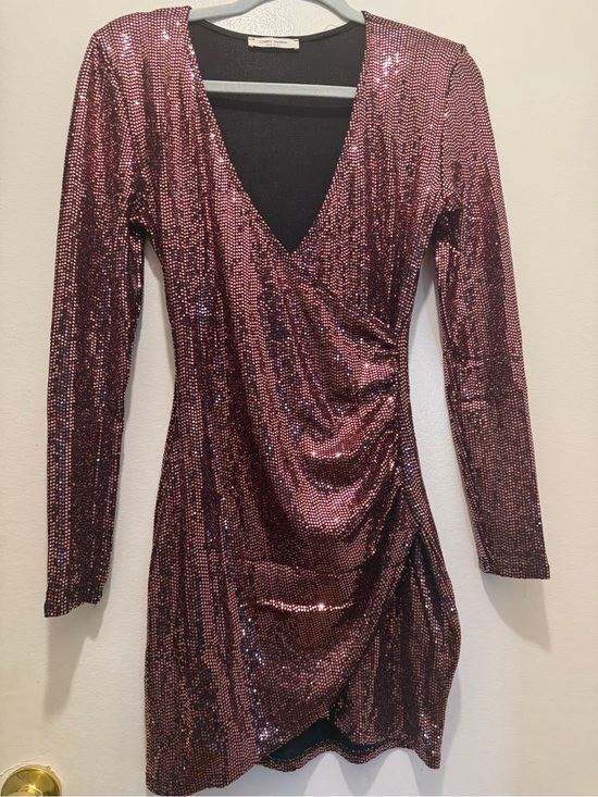 Cherry Mellow Dresses & Skirts - Women’s Long-Sleeve Sequin Wrap Dress — Pink